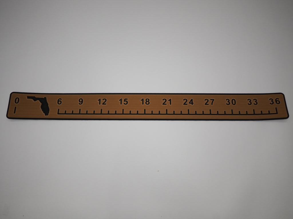 36" SeaDek Fish Ruler - Mocha / Black Florida Edition