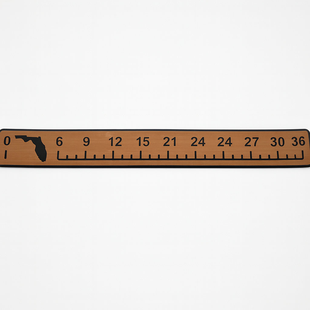 36" SeaDek Fish Ruler - Mocha / Black Florida Edition